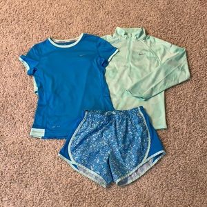 Nike 3pc Athletic Set~Quarter Zip/Tee/Shorts M